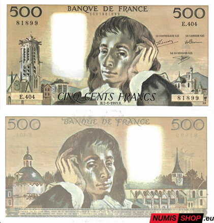 Francúzsko - 500 francs - 1993 - UNC