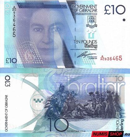 Gibraltar - 10 pounds - 2010 - UNC