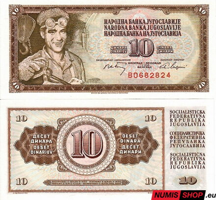 Juhoslávia - 10 dinara - 1968 - UNC