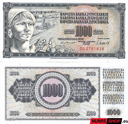 Juhoslávia - 1000 dinara - 1981 - UNC