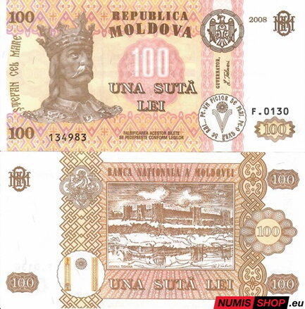 Moldavsko - 100 lei - 2008 - UNC