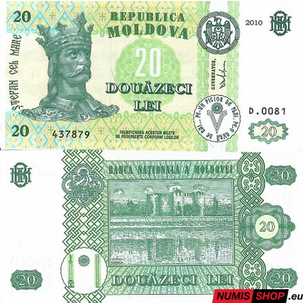 Moldavsko - 20 lei - 2010 - UNC