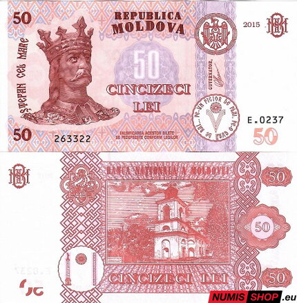 Moldavsko - 50 lei - 2015 - UNC