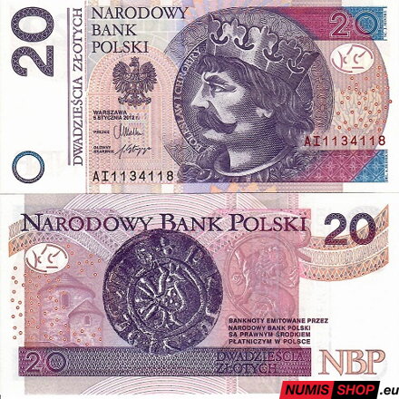 Poľsko - 20 zlotych - 2012 - UNC