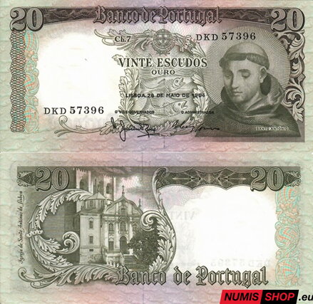Portugalsko - 20 escudos - 1964 - UNC