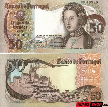 Portugalsko - 50 escudos - 1968 - UNC