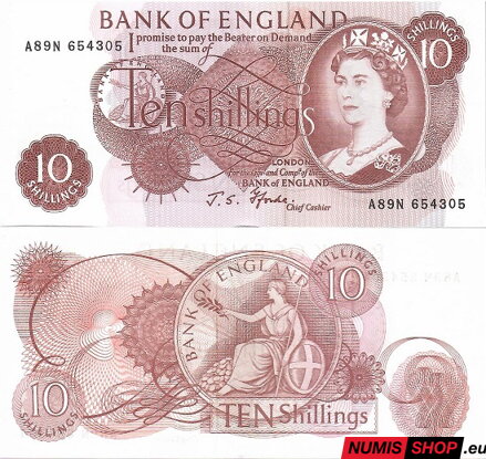 Veľká Británia - 10 shillings - 1966