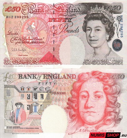 Veľká Británia - 50 libier - 1994 - sig. G. E. A. Kentfield - UNC