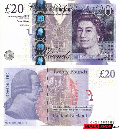 Veľká Británia - 20 libier - 2006 - sig. C. Salmon 392b - UNC