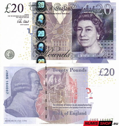 Veľká Británia - 20 libier - 2006 - sig. V. Cleland 392 - UNC