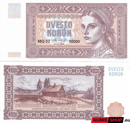 Gábriš - 200 korún Slovensko - hnedá - anulát