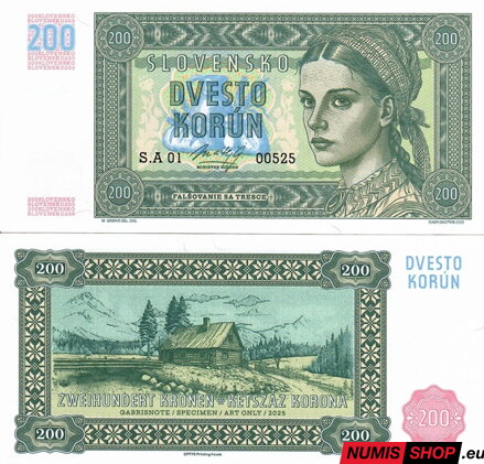 Gábriš - 200 korún Slovensko - zelená