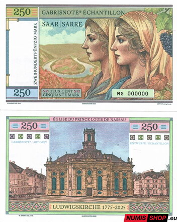 Gábriš - 250 mark - Saar Sarre - séria MG anulát green