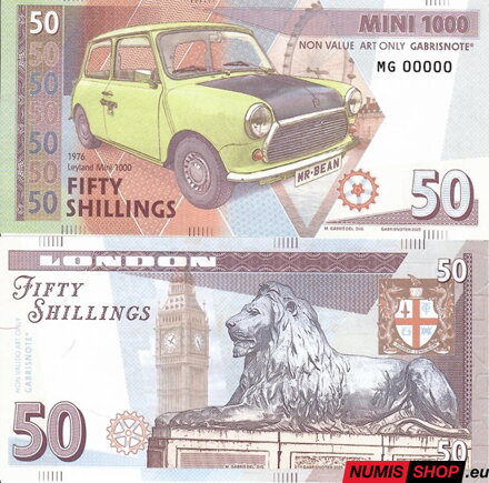 Gábriš - 50 shillings - Mini Cooper 1000 - Mr. Bean - anulát