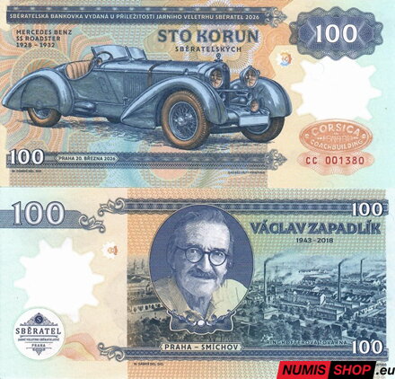 Gábriš - 2026 - 100 korun - Zapadlík - Mercedes SS roadster