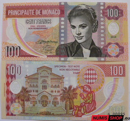 Gábriš - 100 francs - Monaco - 2019 - Grace Kelly- polymer