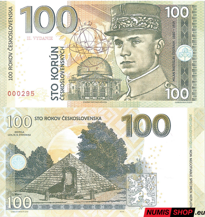 Gábriš - 100 korún - M. R. Štefánik - mohyla II. vydanie