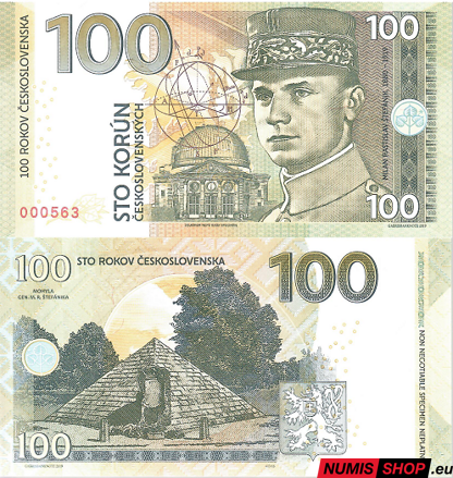 Gábriš - 100 korún - M. R. Štefánik - mohyla