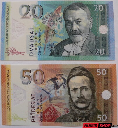 Gábriš - 20 a 50 korún - Hviezdoslav a Štúr