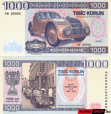 Gábriš - 1000 Kčs - Jawa 750 - anulát