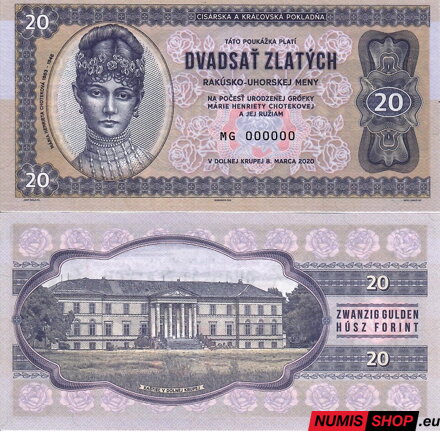 Gábriš - 20 zlatých Rakúsko-uhorskej meny - ANULÁT