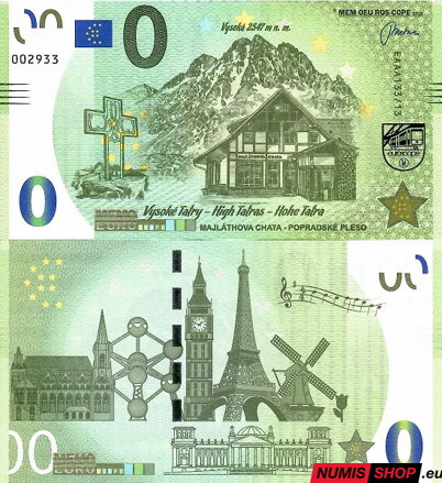 Slovensko - Memo euro - Vysoké Tatry - Majláthova chata - Popradské pleso