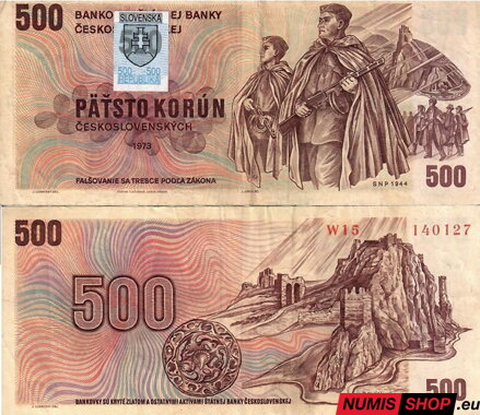 500 Kčs - 1973 - SNP - kolok SR - séria W