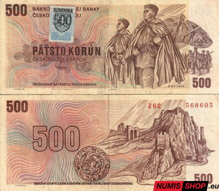 500 Kčs - 1973 - SNP - kolok SR - séria Z