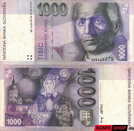 1000 Sk - 1993 - G - stav F