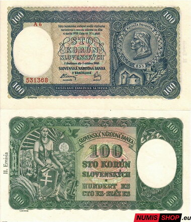 SR - 100 Korun 1940 - II. emisia - A6 - UNC