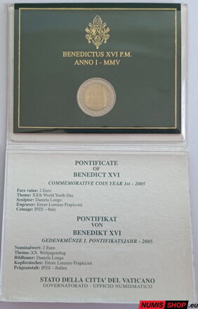 Vatikán 2 euro 2005 - 20. svetový deň mládeže - Kolín ad Rýnom