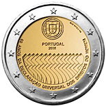 Portugalsko 2 euro 2008 - 60. výročie Všeobecnej deklarácie ľudských práv - UNC