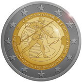 Grécko 2 euro 2010 - 2500. výročie bitky pri Maratóne - UNC