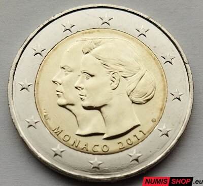 Monako 2 euro 2011 - Svadba Alberta II. a Charlene Wittstock - UNC