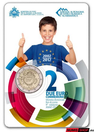 San Maríno 2 euro 2012 - 10 rokov euro - UNC