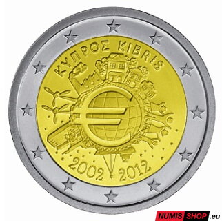 Cyprus 2 euro 2012 - 10 rokov euro - UNC