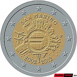 San Maríno 2 euro 2012 - 10 rokov euro - UNC