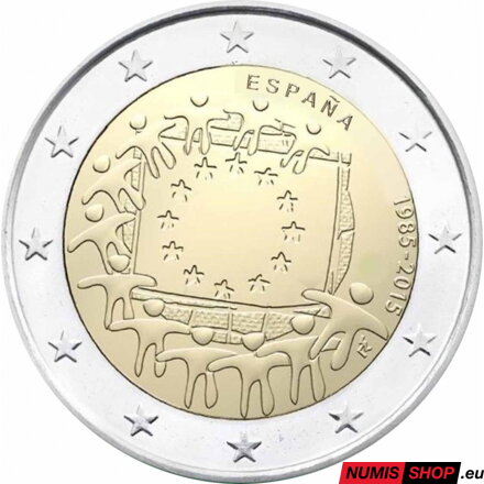 Španielsko 2 euro 2015 - 30 rokov vlajky EÚ - UNC