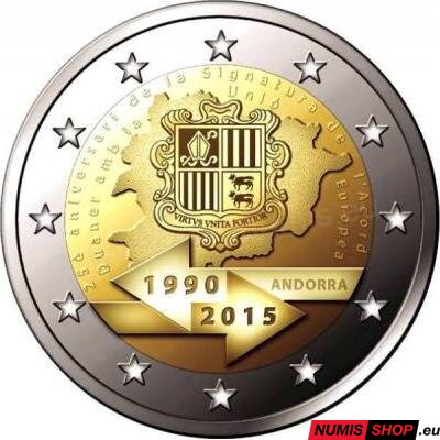 Andorra 2 euro 2015 - Colná spolupráca s EÚ - UNC