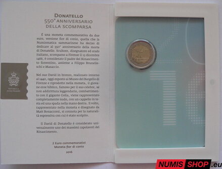 San Maríno 2 euro 2016 - Donatello - UNC 