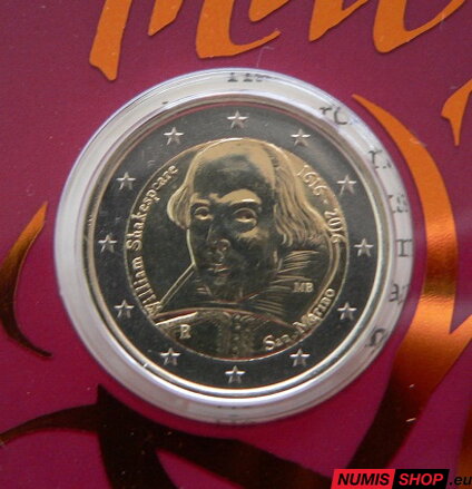 San Maríno 2 euro 2016 - Shakespeare - UNC 