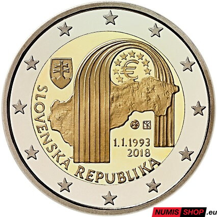 Slovensko 2 euro 2018 - 25. výročie SR - UNC