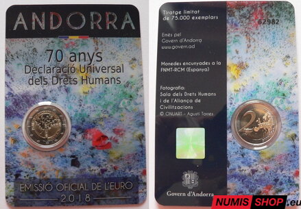 Andorra 2 euro 2018 - Ľudské práva - UNC