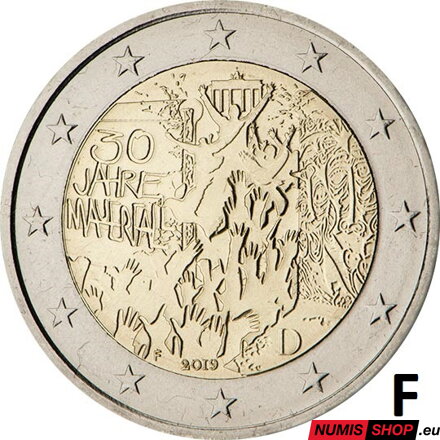 Nemecko 2 euro 2019 - Berlínsky múr - F - UNC