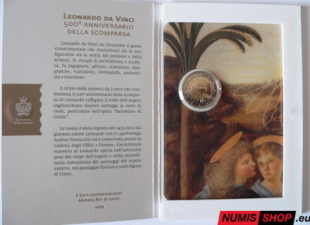 San Maríno 2 euro 2019 - Leonardo da Vinci - UNC