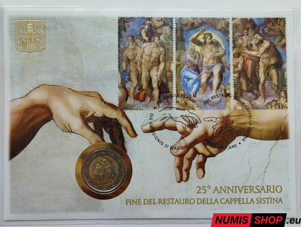 Vatikán 2 euro 2019 - Sixtínska kaplnka - numisbrief