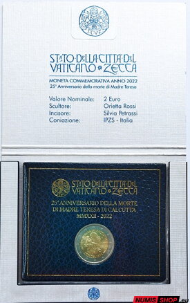 Vatikán 2 euro 2022 - Matka Tereza