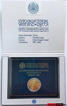 Vatikán 2 euro 2022 - Pavol VI.