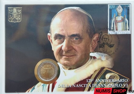 Vatikán 2 euro 2022 - Pavol VI. - numisbrief
