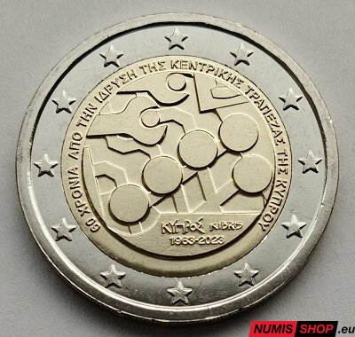 Cyprus 2 euro 2023 - 60 rokov centrálnej banky - UNC 